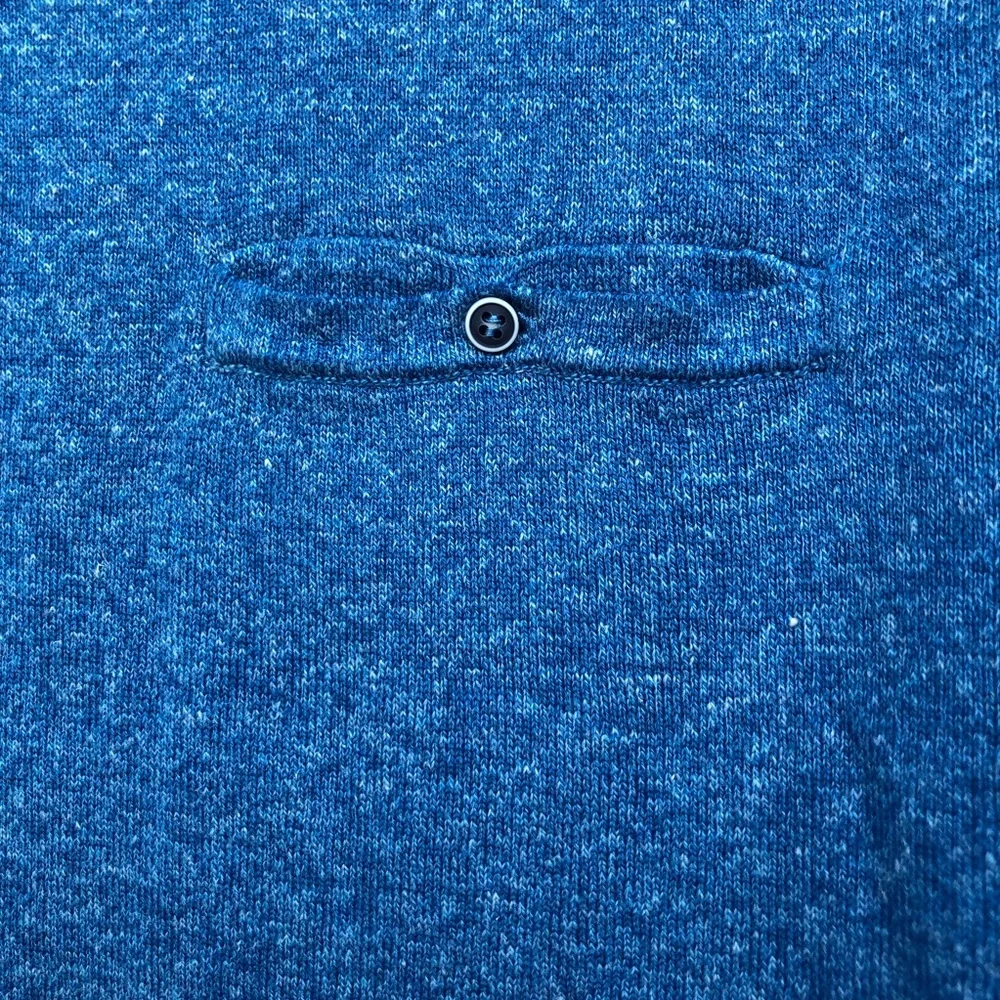 Johnnie-O Ash Cotton & Linen Henley Sweater Oceanside Blue M